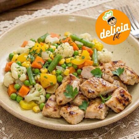 frango com mix de legumes marmita delicia fit