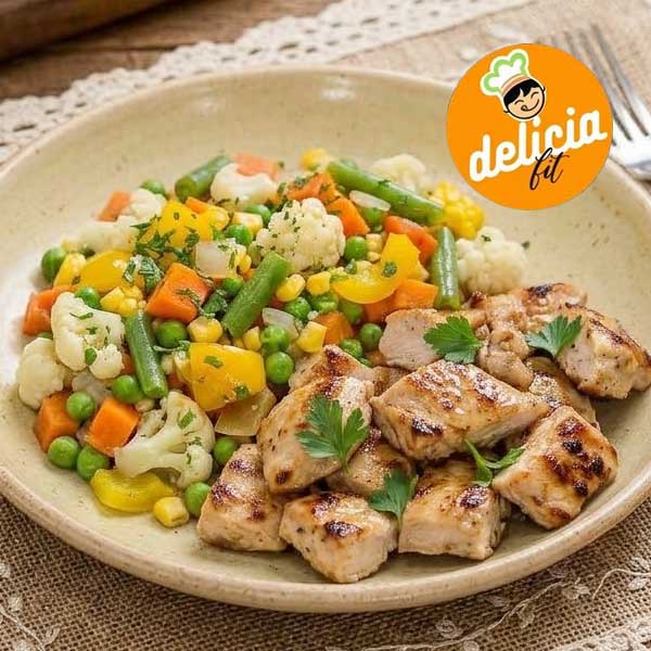 frango com mix de legumes marmita delicia fit