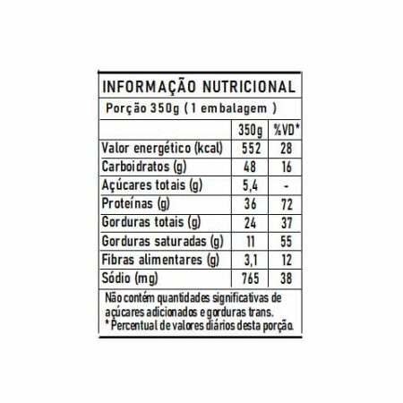 tabela nutricional marmita lasanha bolonhesa delicia fit