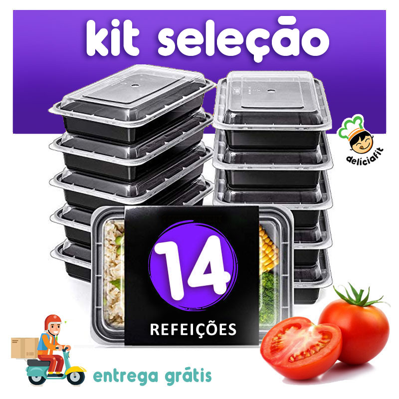 kit de marmitas selecao 14 marmitas congeladas