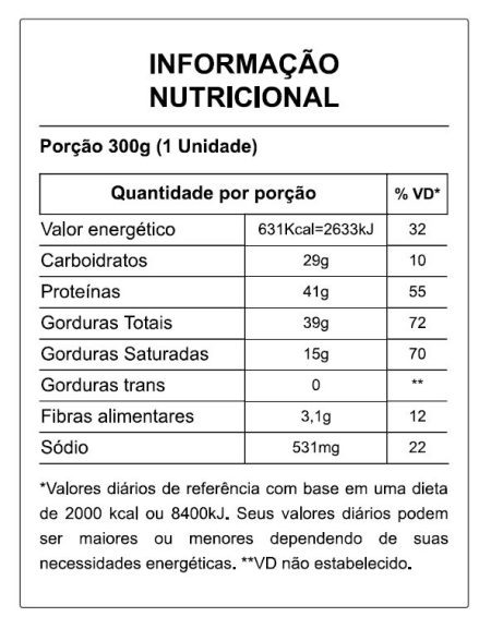 tabela nutricional