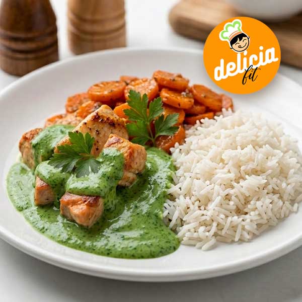 bifinhos de frango ao molho de espinafre marmita delicia fit