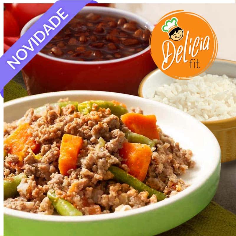 carne moida vagem cenoura arroz feijão marmita congelada