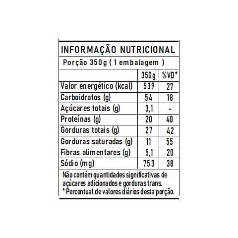 tabela nutri marmita congelada de carne arroz e legumes delicia fit