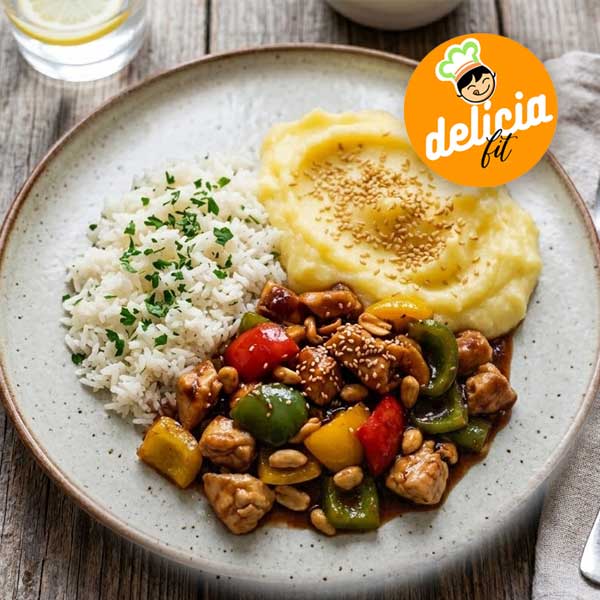 frango xadrez, marmita congelada delicia fit