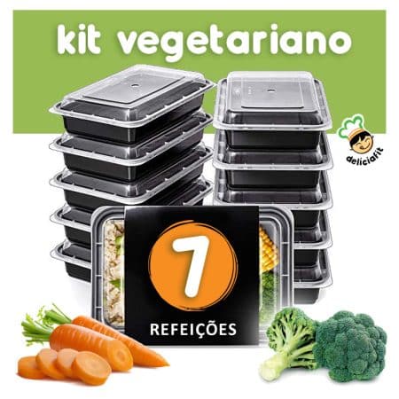 kit 7 marmitas vegetarianas delicia fit