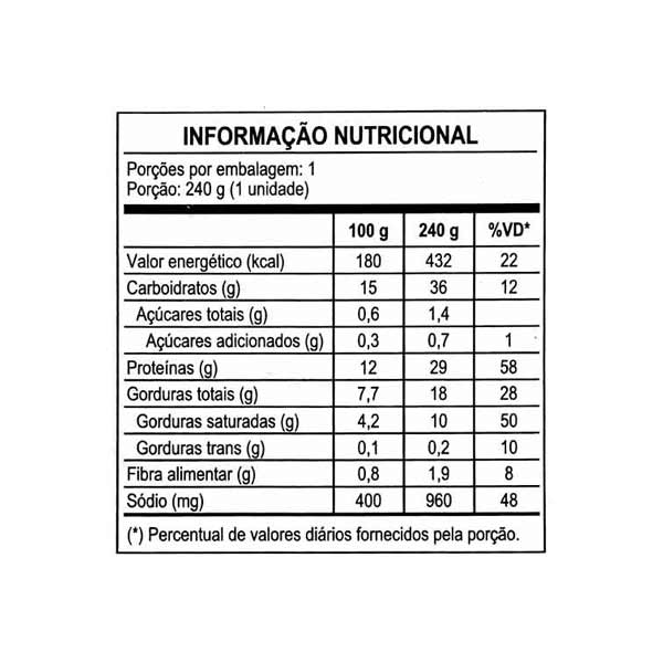 tabela crepe eze congelado frango catupiry delicia fit porto alegre