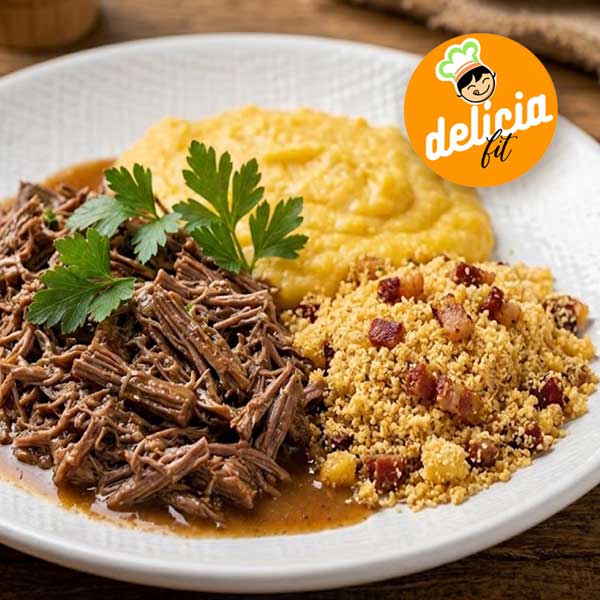 carne de panela desfiada creme de milho marmita delicia fit