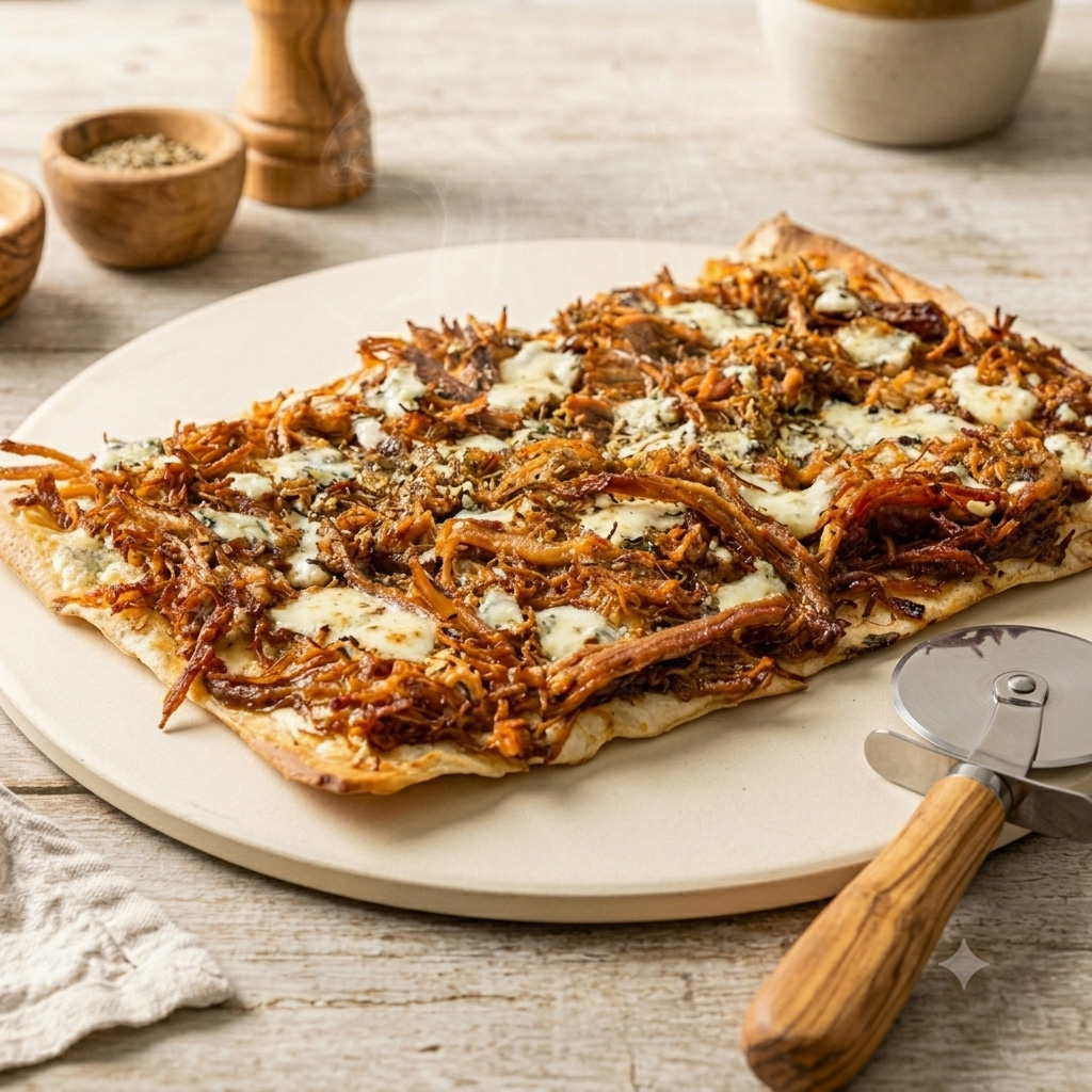 pizza salvia carne de palena com gorgonzola delicia fit porto alegre